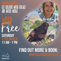 ‘Get Creative with Collage and Mixed Media’ with Karen Mangold, Sat 11 March create a beautiful picture using collage.