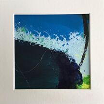 contemporary, abstract, expressive, blue, green, white, turquoise, layers, texture