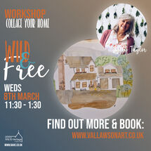 'Collage your home' with Sally Taylor, Weds 8 March create a collage picture of your home using mark-making with paint to create collage papers