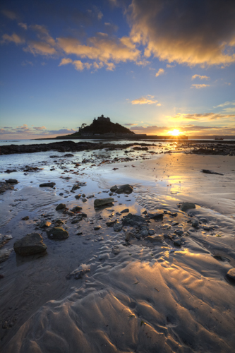 MARAZION BEACH AT SUNSET