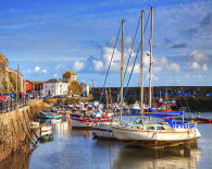 PLACEMAT- Boats in Mevagissey Inner Harbour