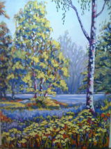 Bluebells and Birches (SOLD)