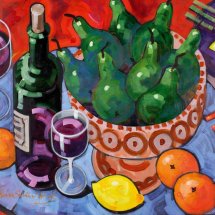 Red wine, green pears