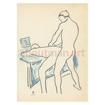 Afternoon Fun - original male nude drawing, homoerotic sketch, male nude art buy online