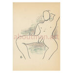 Nude Thinker - original male nude drawing homoerotic artwork for sale