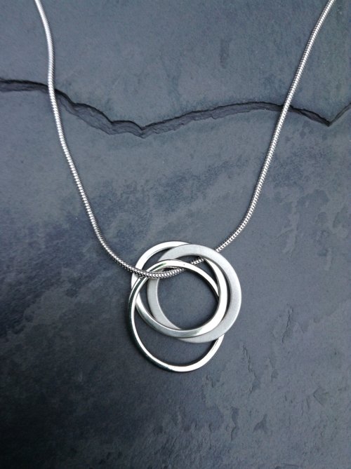 Triple hoop silver pendant £45
