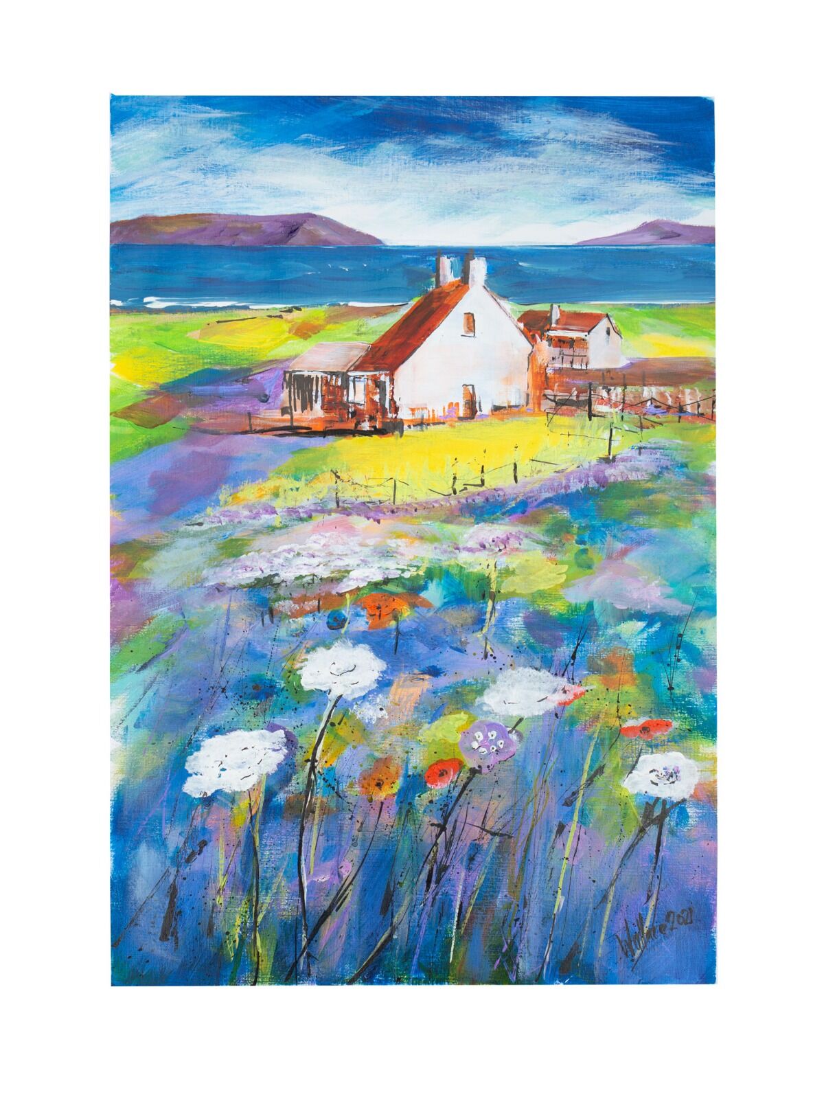 House and flowers