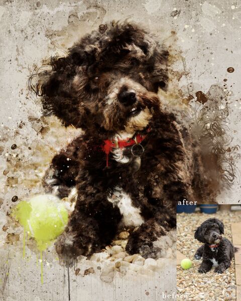 Before and after Mixed Art Effect - A Personalised present makes a Perfect Gift