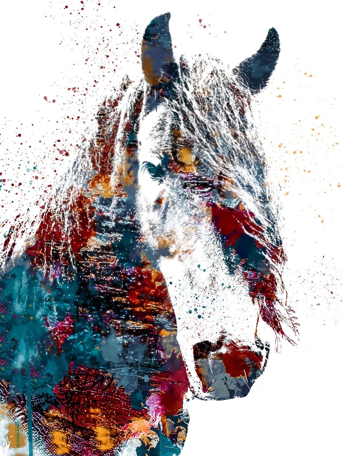 White Horse Abstract