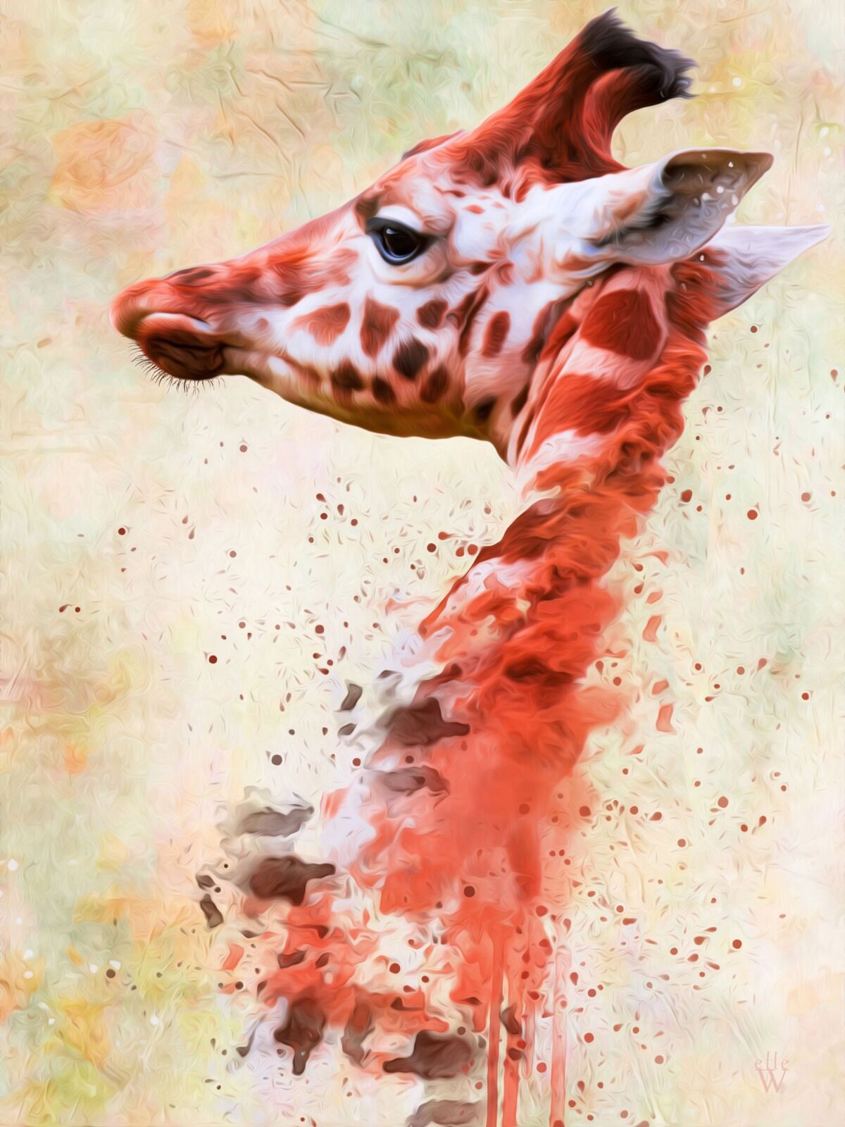 Giraffe Mixed Art Effect