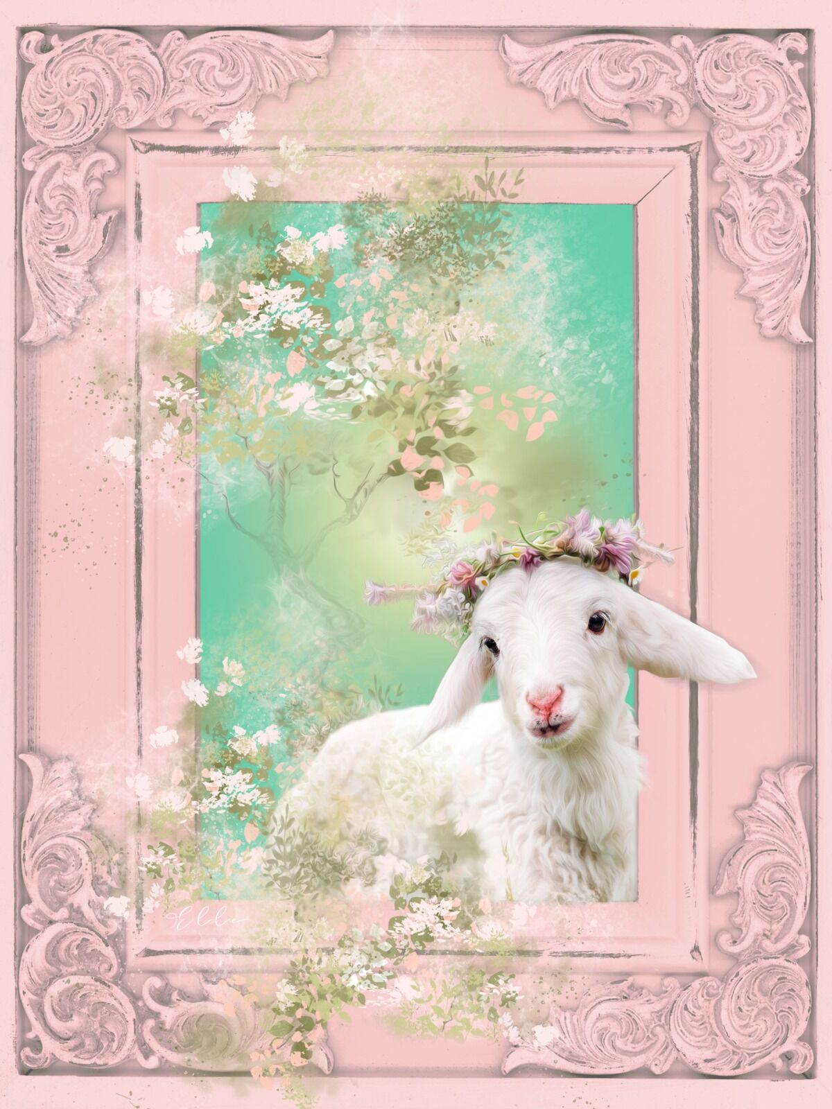 Little lamb - Wall art for baby nursery