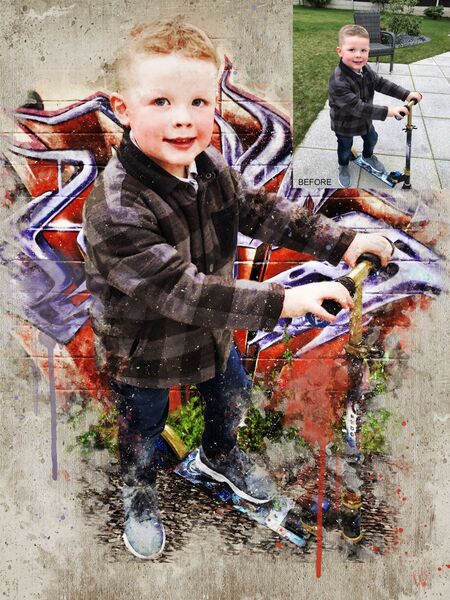 Before and After Mixed Art Effect- A Personalised present makes a Perfect Gift