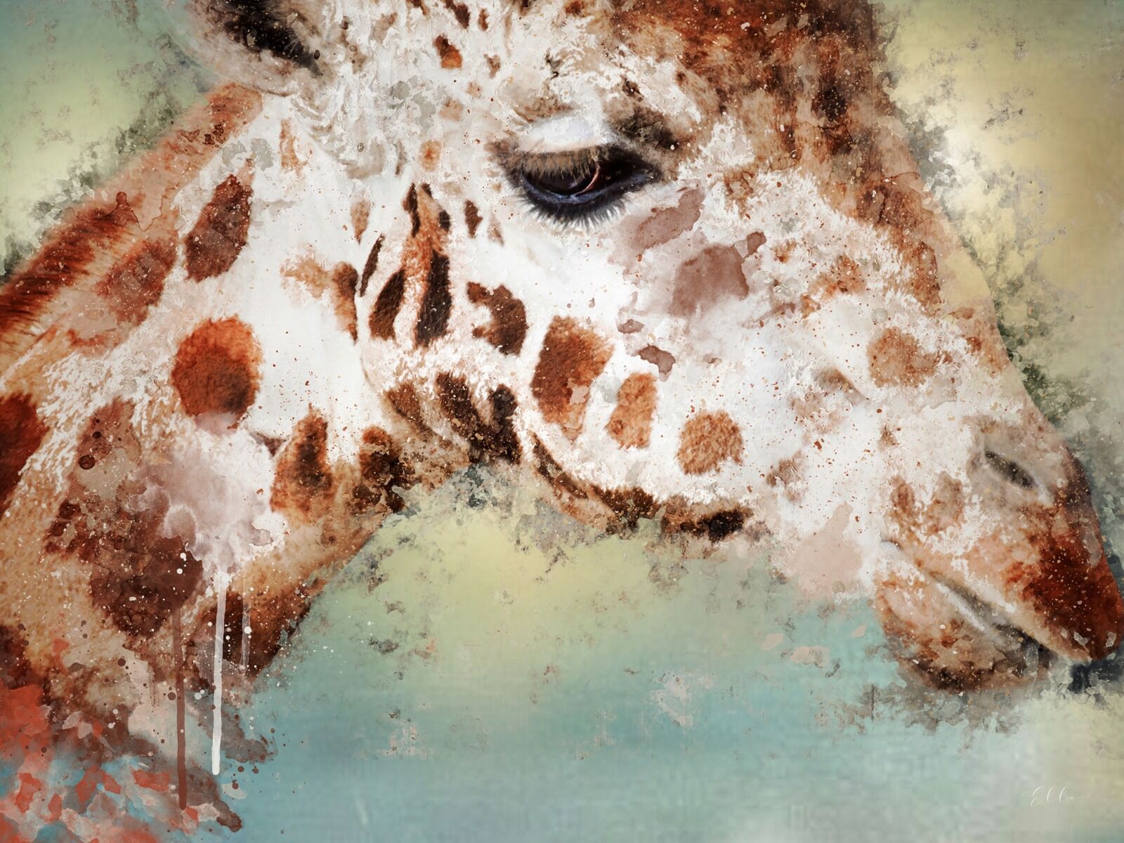 Giraffe - Mixed Art Effect