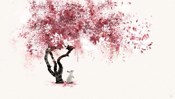 The little red tree - Mixed Art Effect