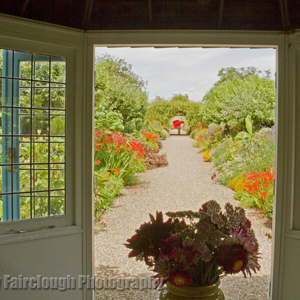 View of the Herbaceous Borders from the Tea House at Sledmere House