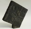 Tumbling Square - slab-built, hand-carved - Height: 30.5 cm