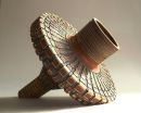 'Dilophosaurus Drainpipe' - wheel-thrown in sections, hand-carved and joined