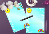 Sun and Rainbow writing paper