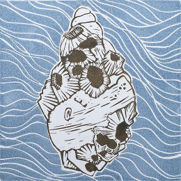 Barnacle Shell - Lino Print - Karen Beauchamp