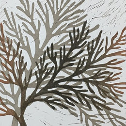 Seaweed Fronds - Lino Print - Karen Beauchamp