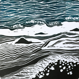 Swoosh ! Lino Print Karen Beauchamp