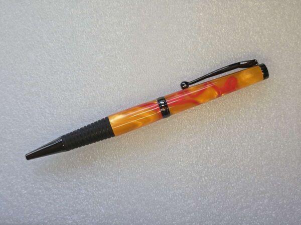 Soft Grip = Orange Blast acrylic on Gunmetal