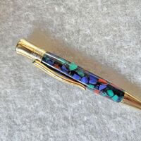 Twist Pen = Stained Glass Acrylic on Gold.