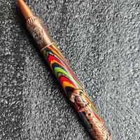 Twist Pen = Dymond WOOD on antique copper .