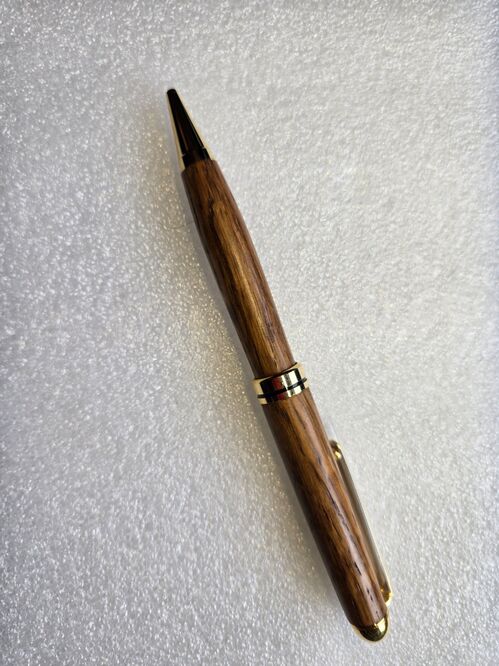 Twist Pen = Brown Oak WOOD on Gold