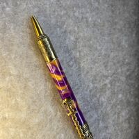 Twist Pen = Purple and gold swirl Nautical theme on Brass