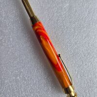 Pencil = Orange Flame acrylic on Brass 2.00mm lead