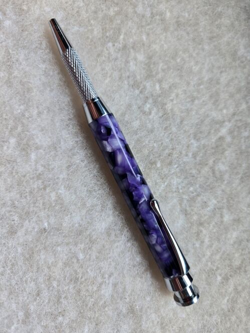 Pencil = Purple marble on Chrome