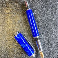 Fountain Pen = Blue Crush on sterling silver
