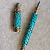 Fountain Pen = Celtic Knot Green Marble acrylic