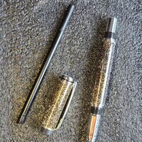 Rollerball Pen = gold glitter on Gold