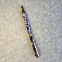 Twist Pen = Purple Marble on Antique Brass