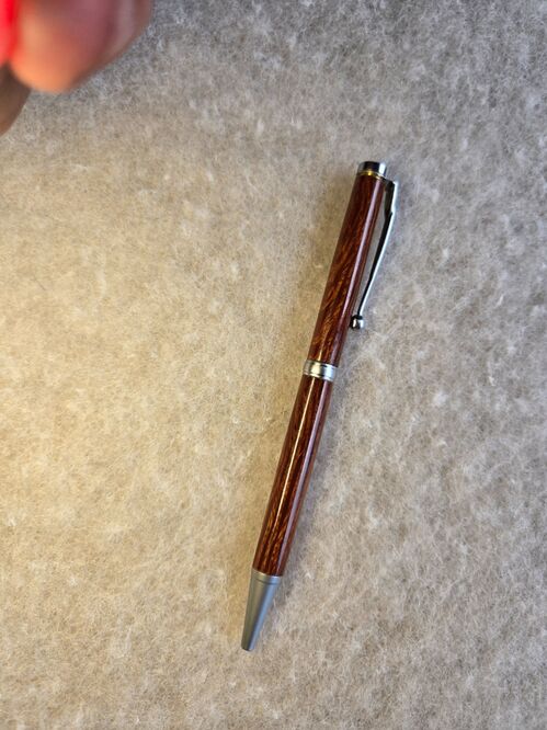 Twist Pen = Bubinga WOOD on Satin Chrome