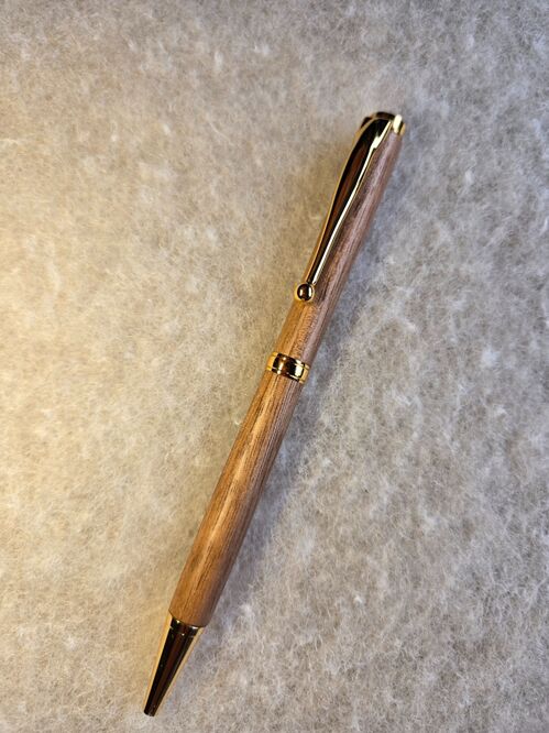 Twist Pen = Walnut WOOD on gold