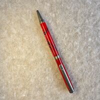 Twist Pen = Red Tracks on Antique Silver