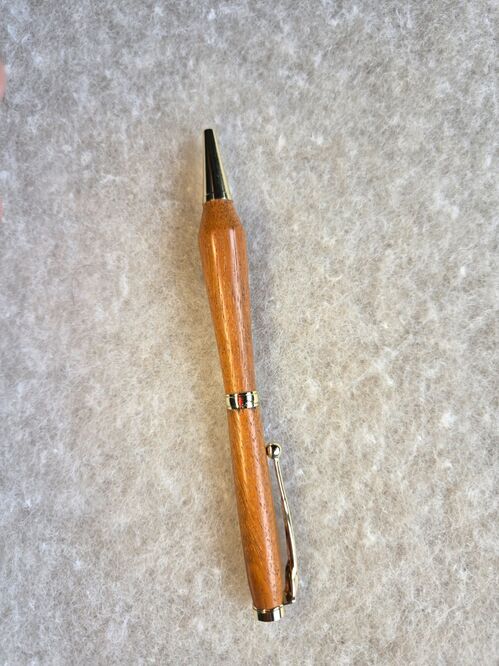 Twist Pen = Asian Teak WOOD on gold