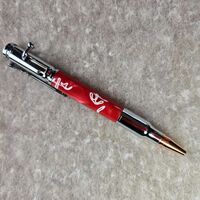 Bolt Action = Red Swirl on chrome Rifle Cartridge