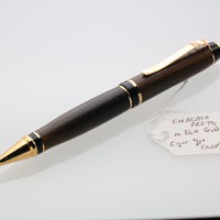 Twist Pen = 24K Gold - Chacote Preto (False Mopane)
