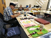 working the inks and watercolour