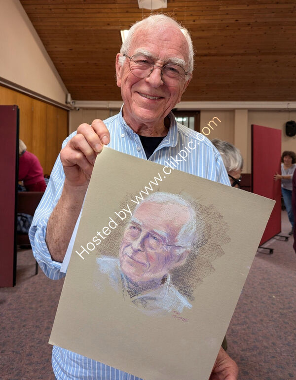 Michael with his portrait