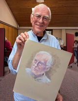 Michael with his portrait