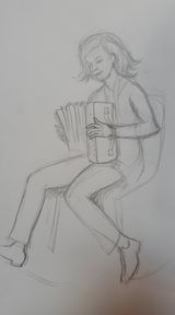 Paula brought her piano accordion