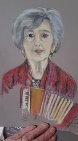 Paula brought her piano accordion
