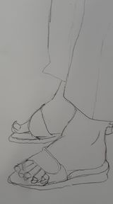 Rod sat for us in a very fetching blue cap, only one was brave enough to attempt to draw his bare feet, though