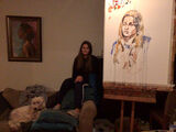 Aine Divine paints a portrait in oils and acrylics 1, 2021