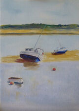 Boats at Wells, oils